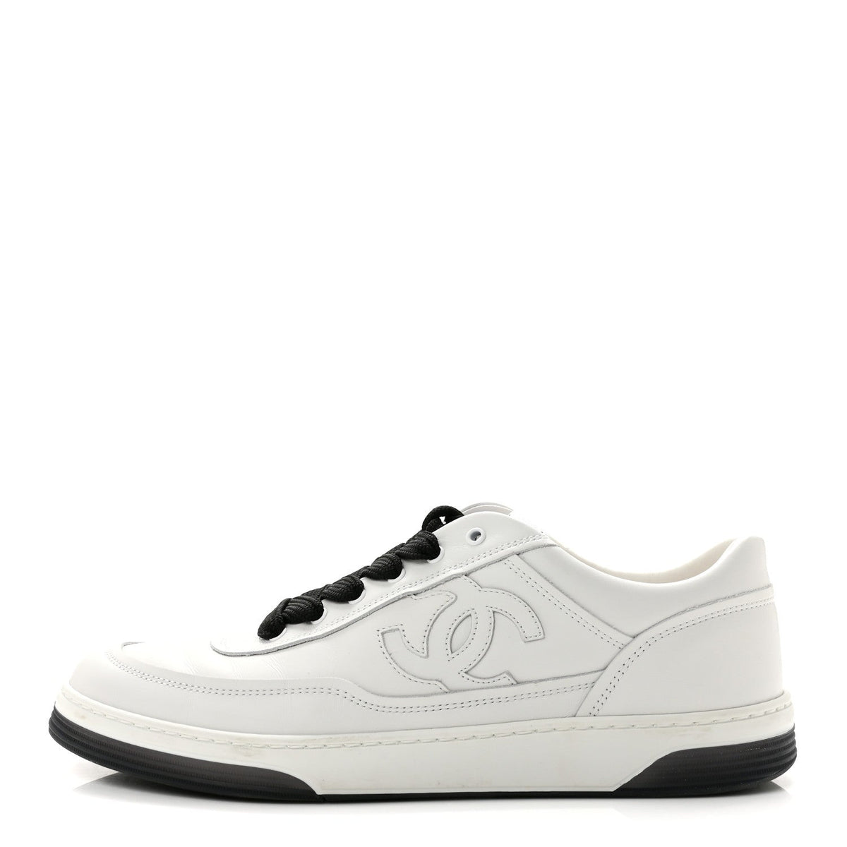Calfskin CC Sneakers White Black