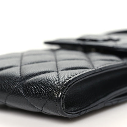 Quilted Caviar Clutch Bag