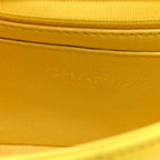 Chanel Lambskin Quilted Mini Rectangular Flap Bag Yellow