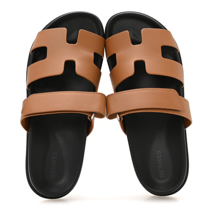 Hermes Calfskin Women's Chypre Sandals Naturel