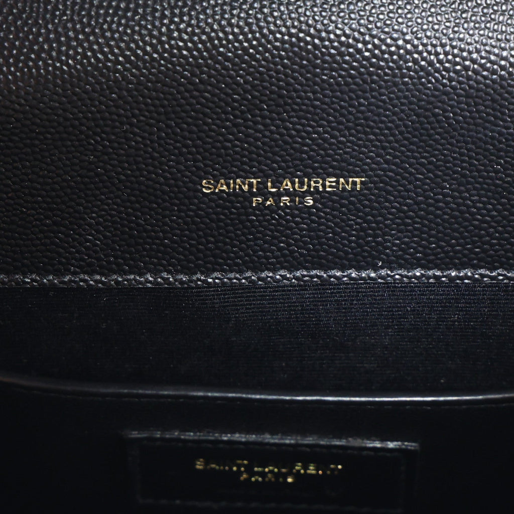 Saint Laurent Grain De Poudre Small Monogram Satchel Black