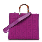 Fendi Technical Fabric Plexiglass FF Medium Sunshine Shopper Bouganville