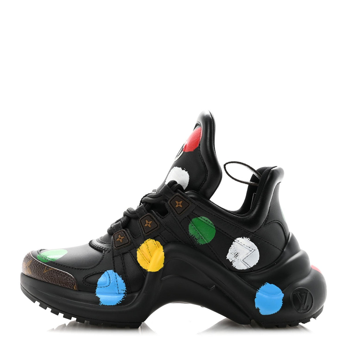 X Yk Calfskin Patent Monogram Archlight Sneakers Black