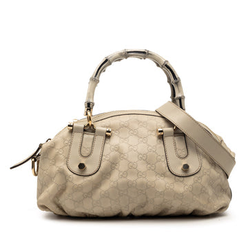 Pop Bamboo Bowler Bag Guccissima Leather Medium