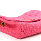 Saint Laurent Raffia Medium Monogram Kate Satchel Pink Glow
