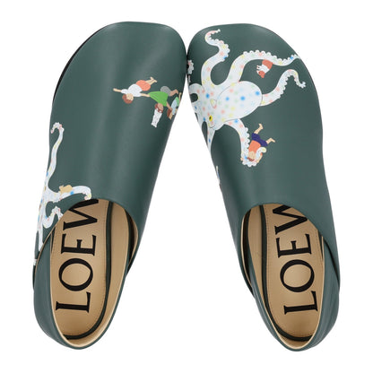 Loewe Shiny Calfskin Women's x Suna Fujita Octopus Loafers 36 Vetiver