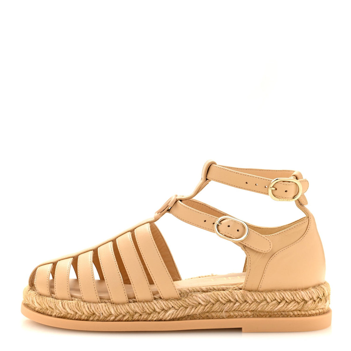 Lambskin Espadrille Sandals Beige