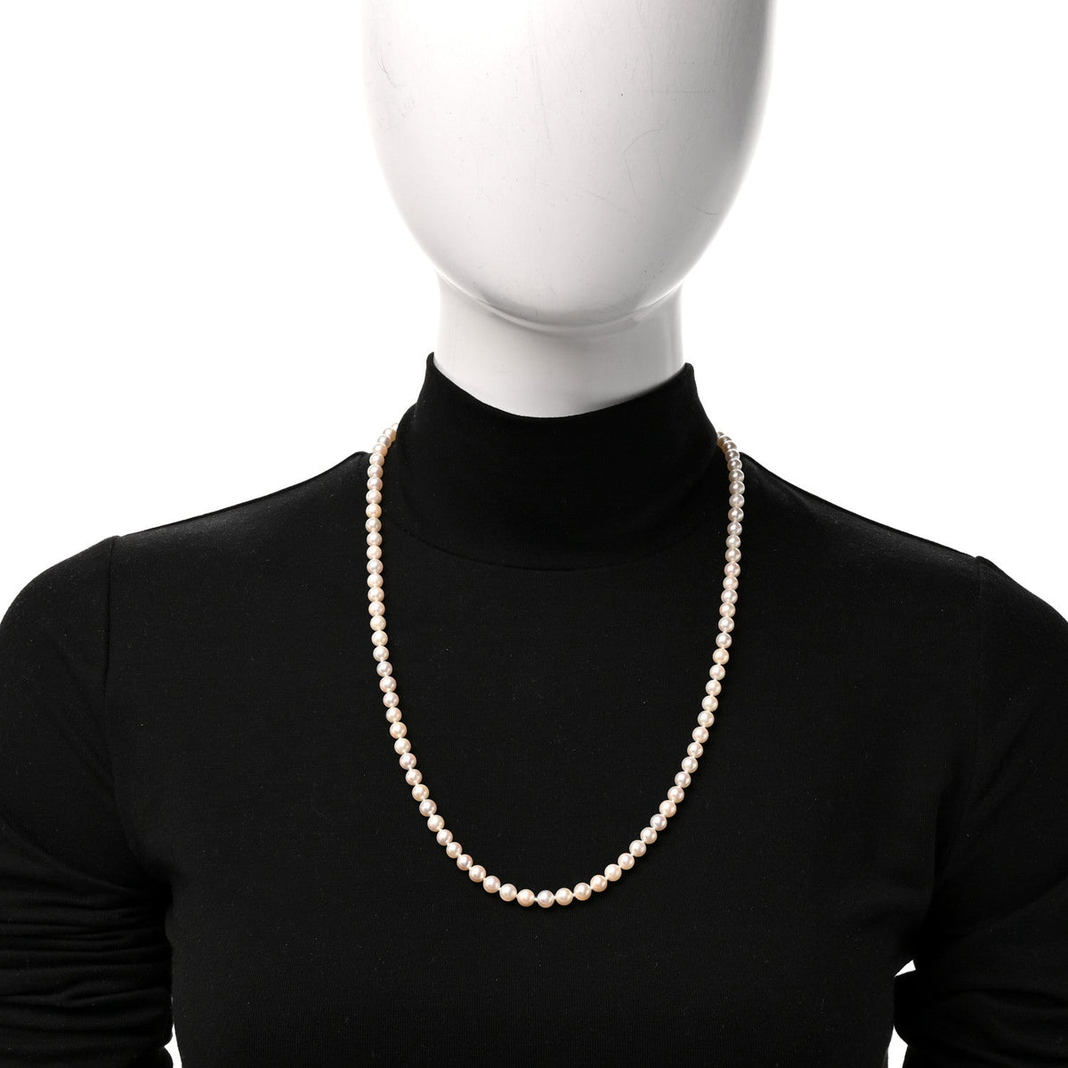 18K Yellow Gold Akoya Cultured Pearl 5-6mm Strand Necklace