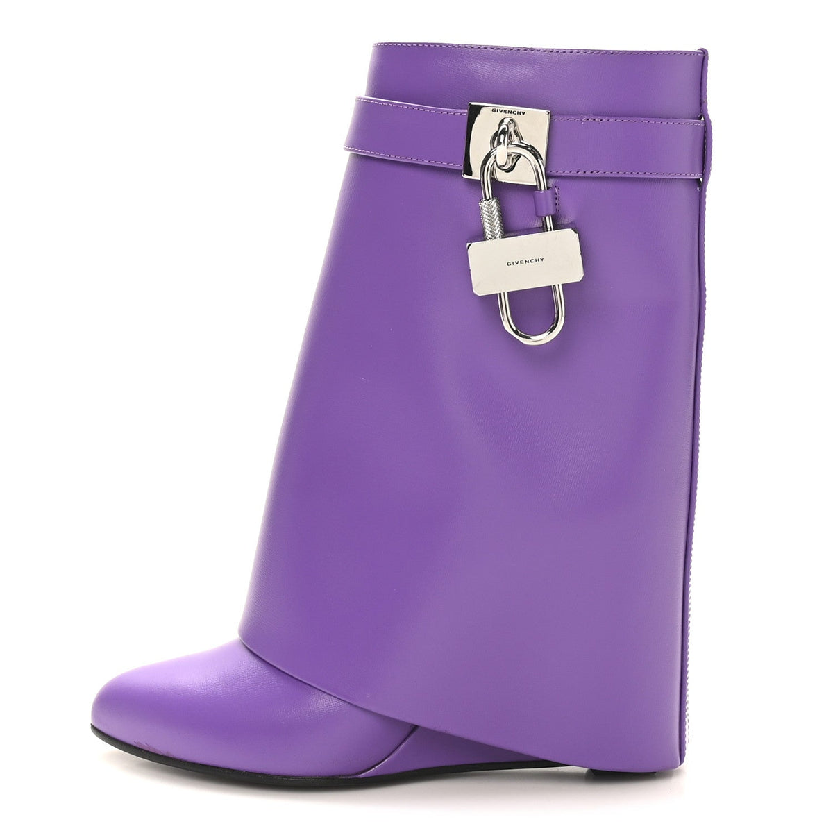 Givenchy Calfskin Women's Shark Lock Ankle Boots 35 Ultraviolet