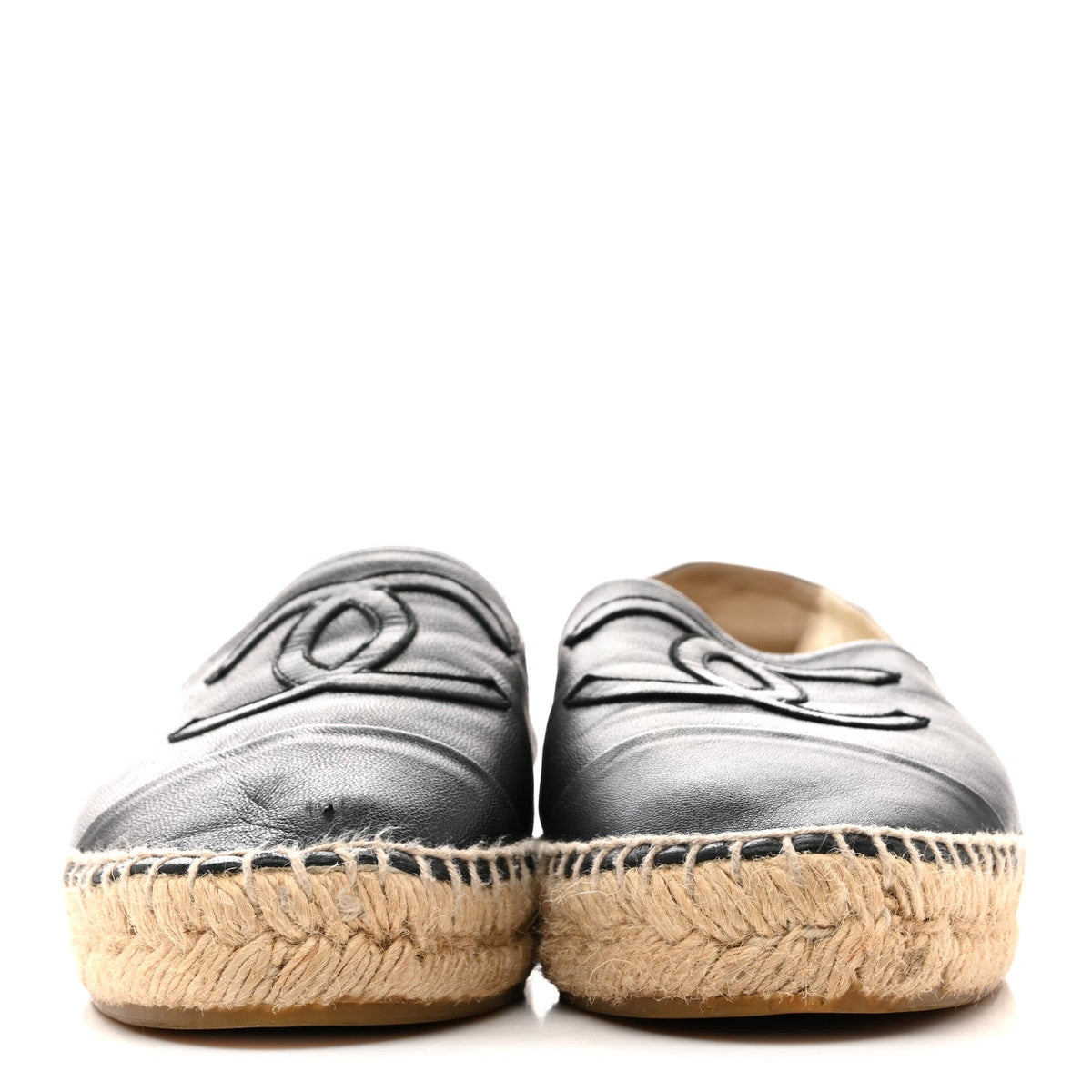 Chanel Lambskin Women's CC Espadrilles 38 Dark Navy