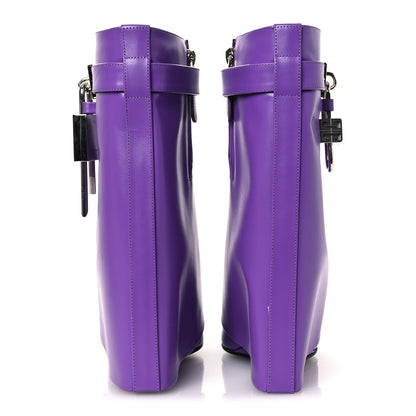 Givenchy Calfskin Women's Shark Lock Ankle Boots 35 Ultraviolet