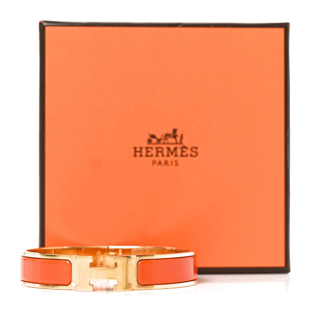 Enamel Narrow Clic Clac H Bracelet GM Orange