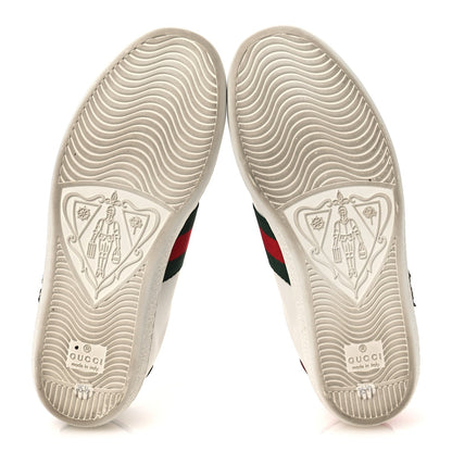 Gucci Calfskin Web Studded Women's Arrow Ace Sneakers 35.5 White