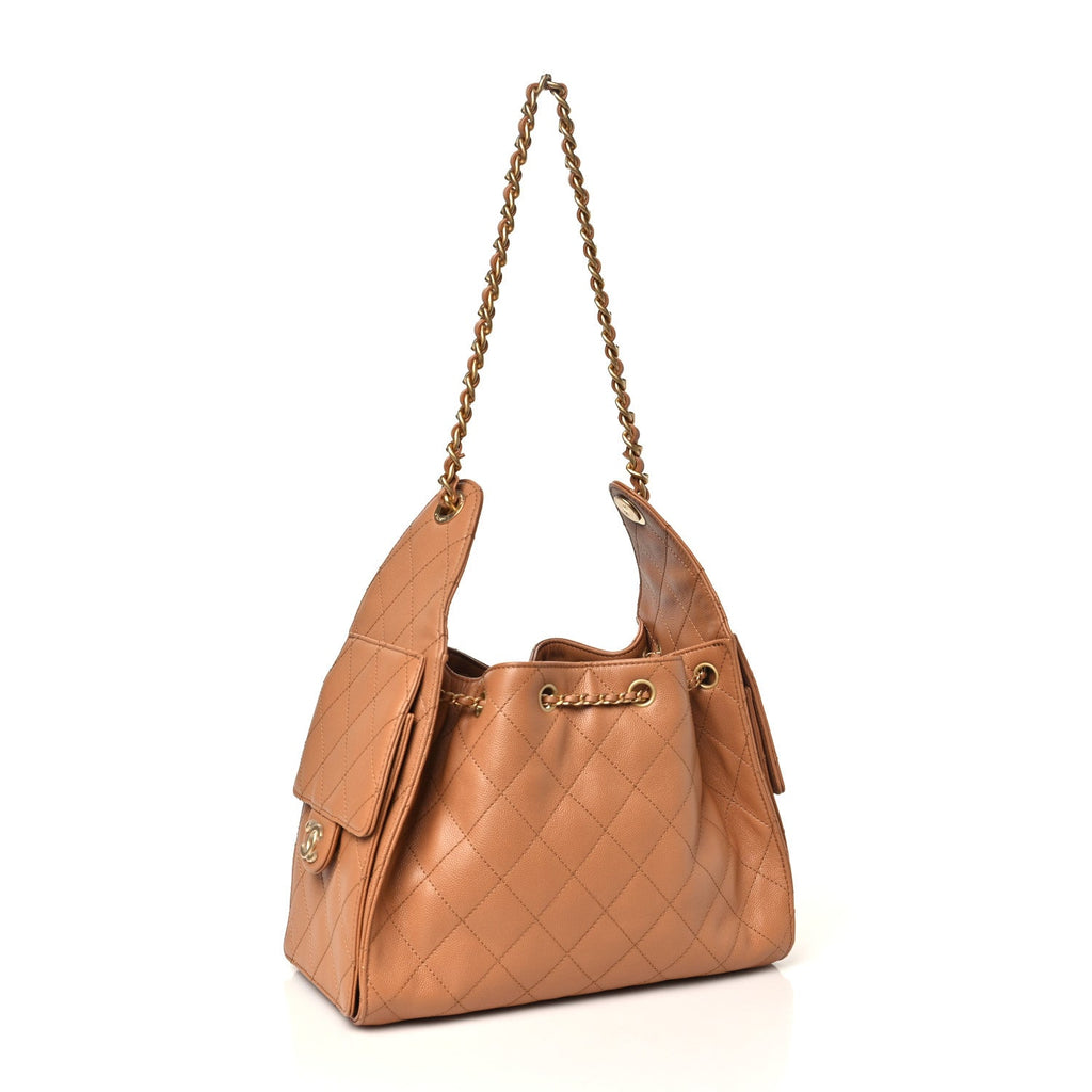Chanel Caviar Quilted Small Chanel 25 Handbag Brown