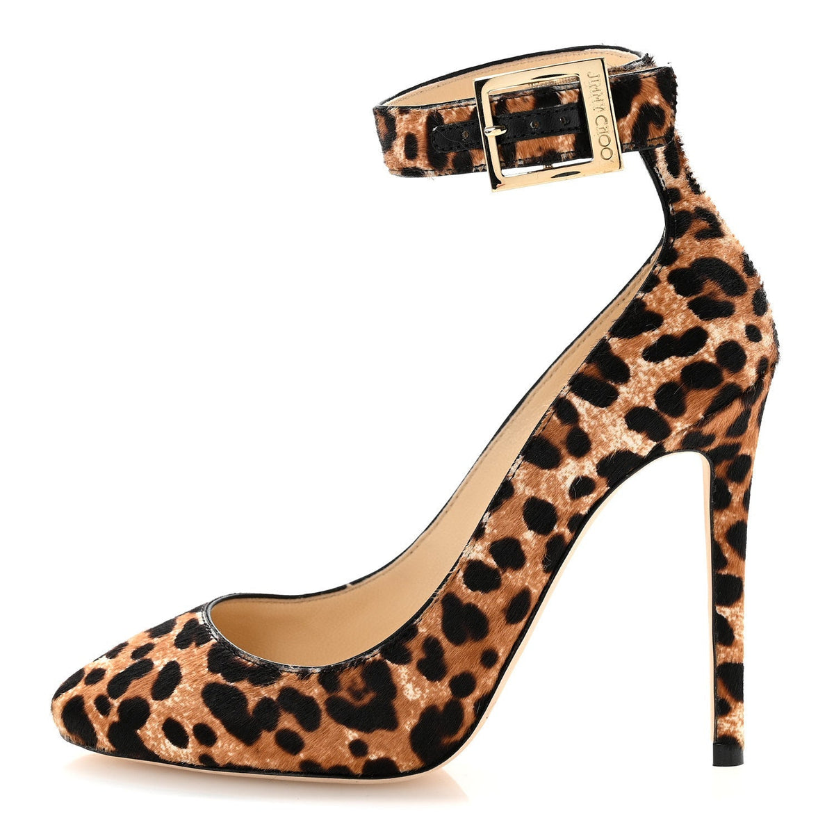 Jimmy Choo Pony Hair Women's Leopard Helena Pumps 34 Natural