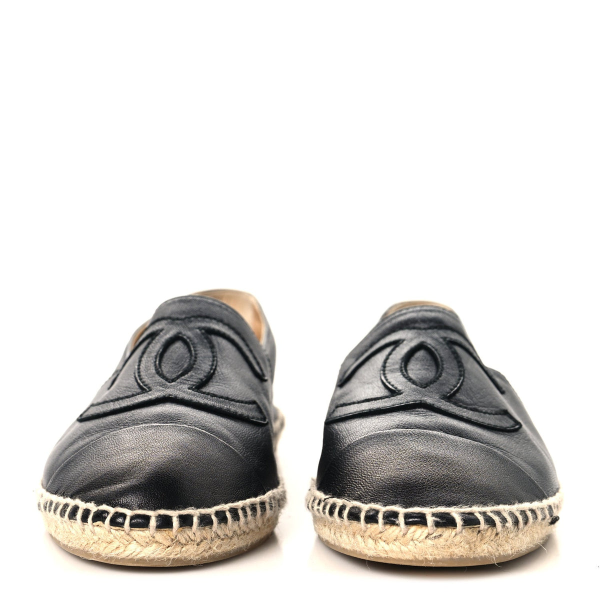 Chanel Lambskin Women's CC Espadrilles 38 Black