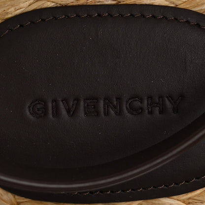 Givenchy Calfskin Raffia 4G Liquid Women's Espadrille Sandals 35 Ebony Natural