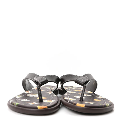 Louis Vuitton Supple Calfskin Men's LV Sunset Thong Sandals 8 Marron
