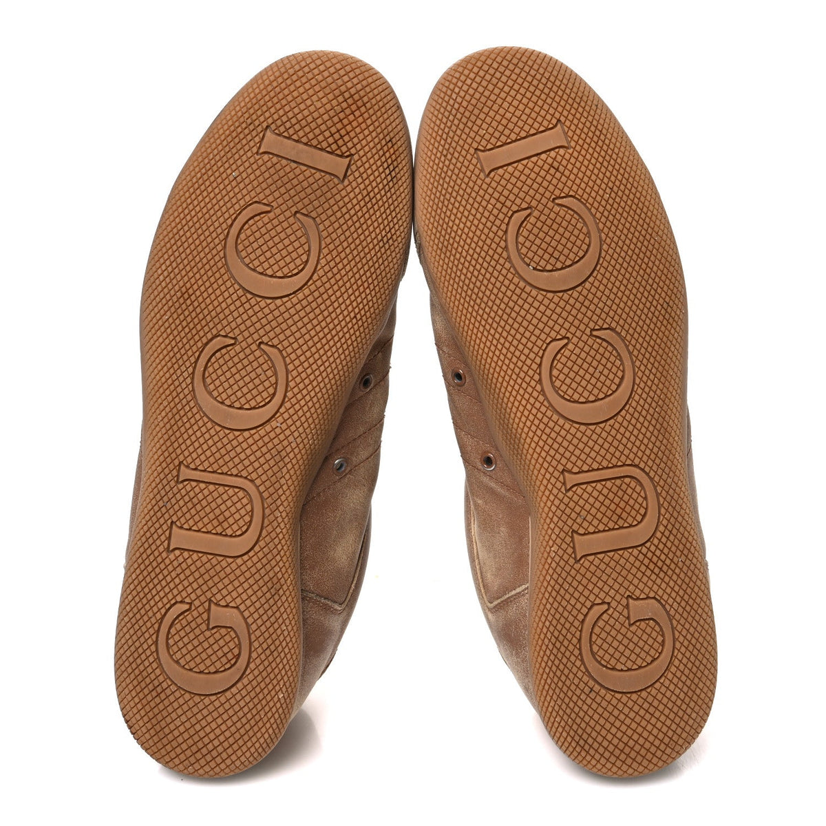 Gucci Monogram Suede Web Men's Shift Sneakers 9.5 Beige Brown