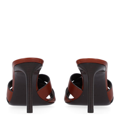 Saint Laurent Calfskin Women's Tribute 85 Slide Sandals 36 New Papaya