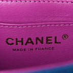 Chanel Lambskin Quilted Mini Rectangular Flap Blue Purple
