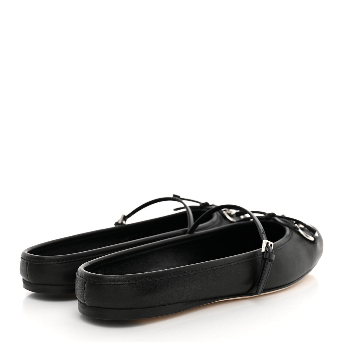 Gucci Calfskin Women's Horsebit Ballet Mules 37 Black