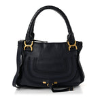 Chloe Calfskin Medium Marcie Satchel Royal Navy
