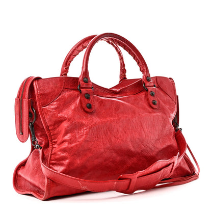 Agneau Classic Hardware City Rouge Coque Handbag