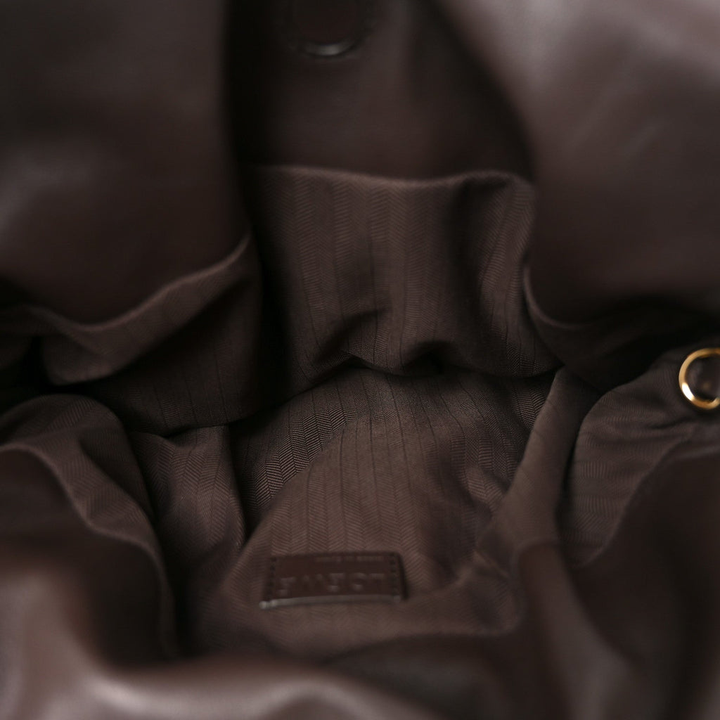 Loewe Calfskin Flamenco Puffer Knot Bag Dark Brown