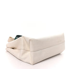 Valentino Garavani Canvas Calfskin VLogo Tote Natural Green