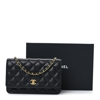 Quilted Caviar Wallet Bag