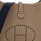 Hermes Taurillon Clemence Amazone Evelyne TPM Etoupe Bleu Indigo