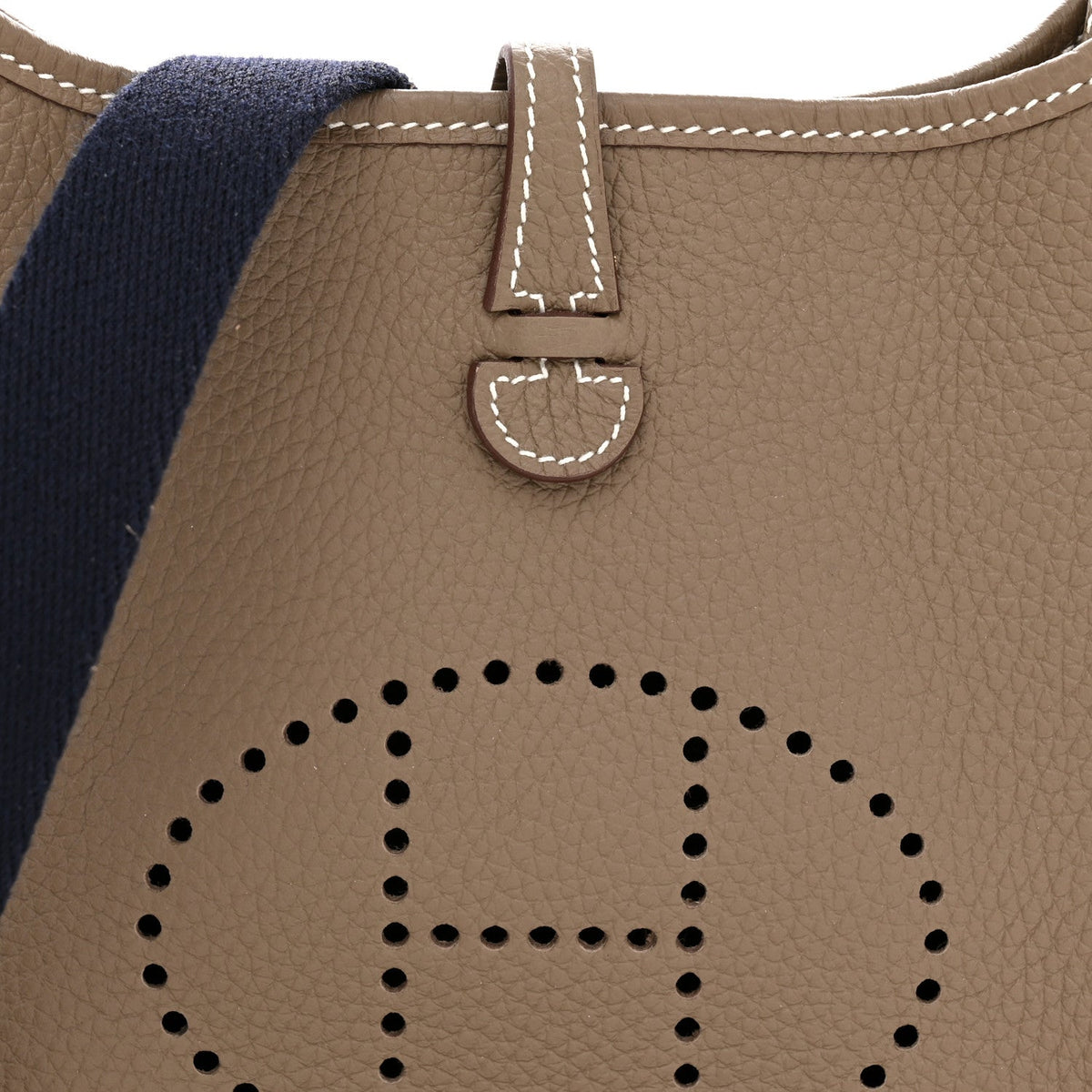 Hermes Taurillon Clemence Amazone Evelyne TPM Etoupe Bleu Indigo