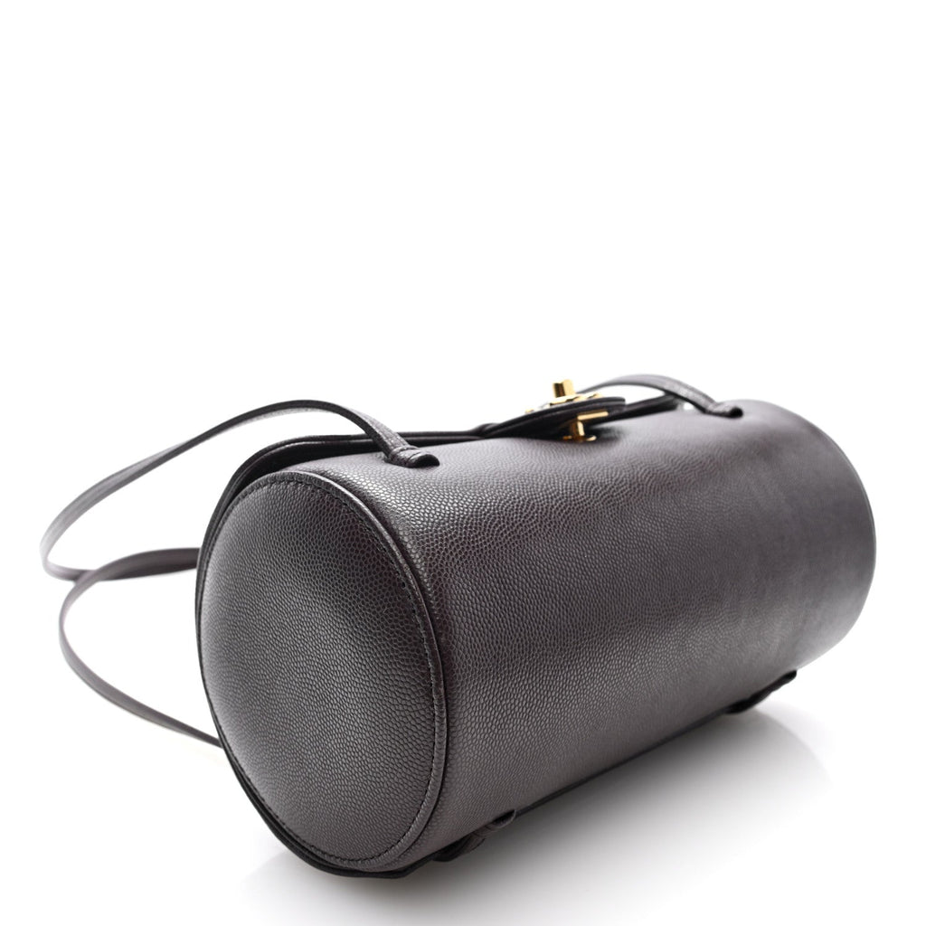 Chanel Shiny Caviar Preppy Coco Small Bowling Bag Black