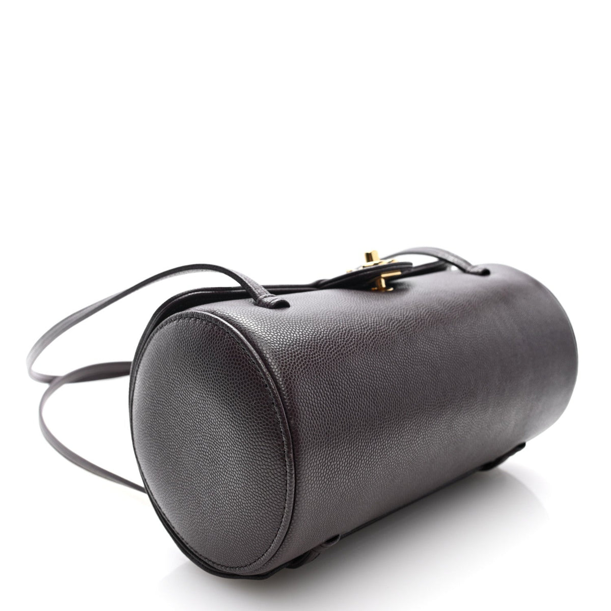 Chanel Shiny Caviar Preppy Coco Small Bowling Bag Black