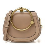 Chloe Calfskin Suede Small Nile Bracelet Bag Biscotti Beige