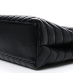 Saint Laurent Calfskin Y Quilted Monogram Medium Loulou Chain Satchel Black