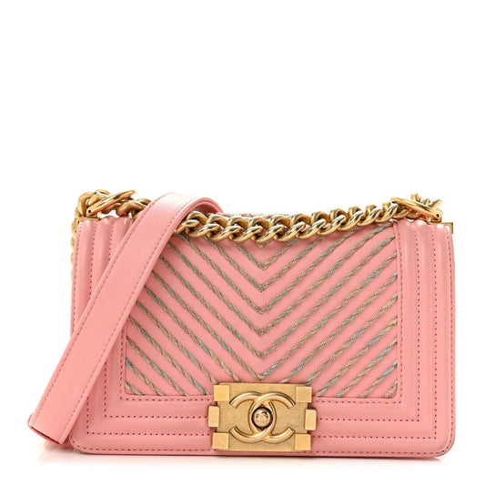 Small Calfskin Flap Shoulder Bag - Red