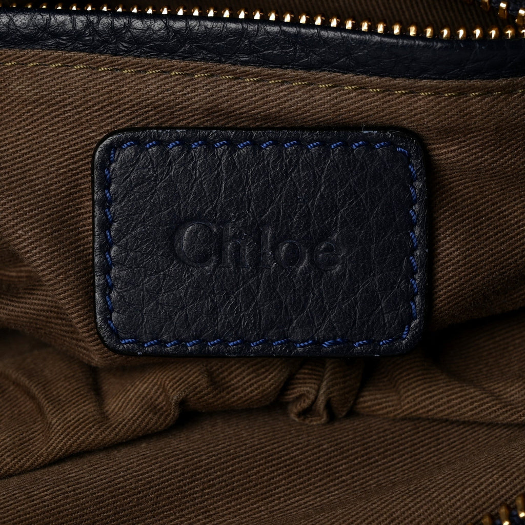 Chloe Calfskin Medium Marcie Satchel Royal Navy