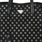Prada Tessuto Nylon Calfskin Grommet Tote Black
