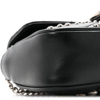 Gucci Calfskin Matelasse Studded Super Mini GG Marmont Shoulder Bag Black