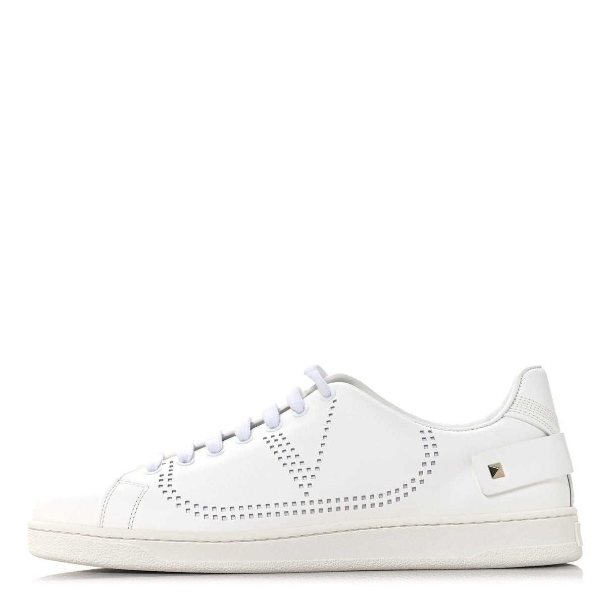 Valentino Garavani Calfskin Men's Backnet Sneakers 43.5 White