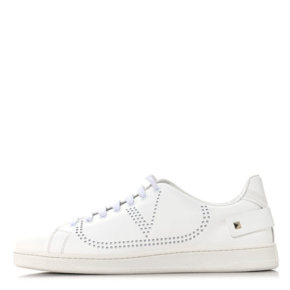Valentino Garavani Calfskin Men's Backnet Sneakers 43.5 White
