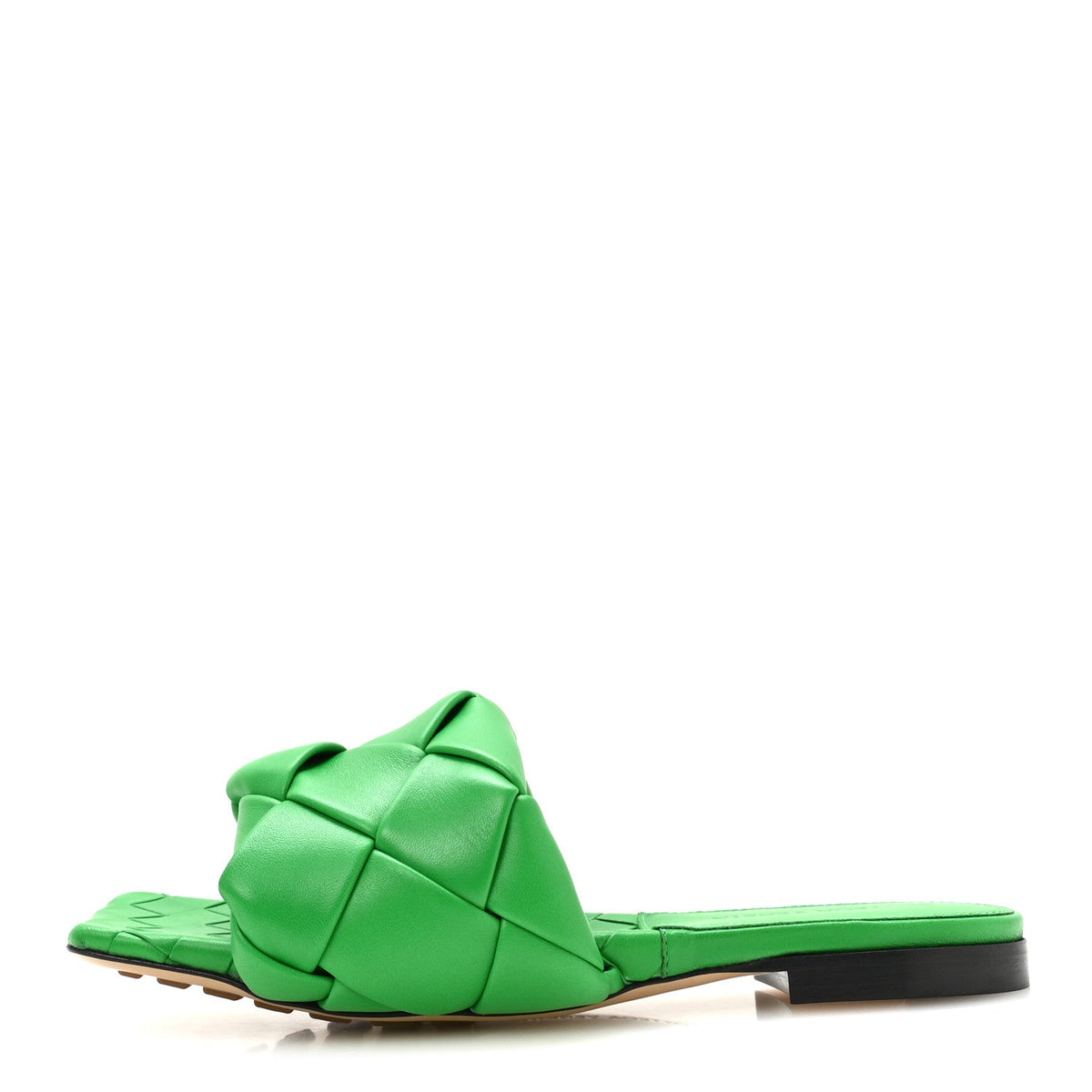 Bottega Venetanappa Maxi Intrecciato Lido Flat Sandals Grass