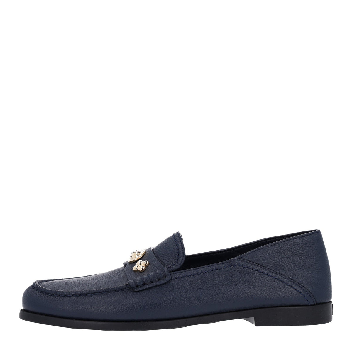 Grained Calfskin Ivy Loafers Navy Blue