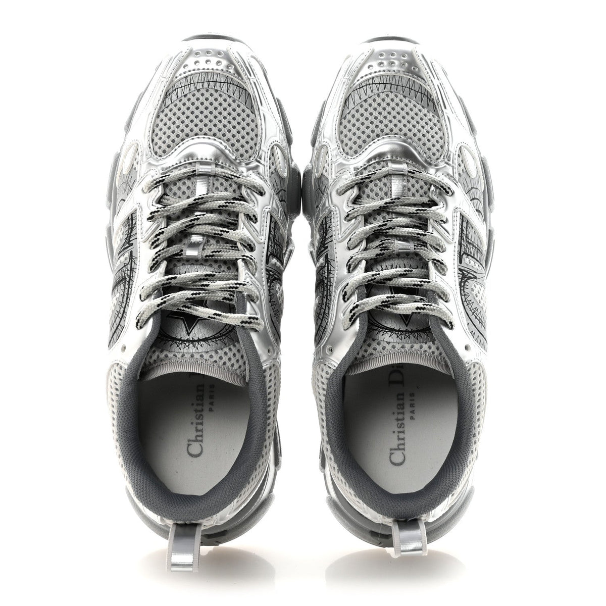 Christian Dior Technical Mesh Women's Dior Chrono Sneakers 38 Silver