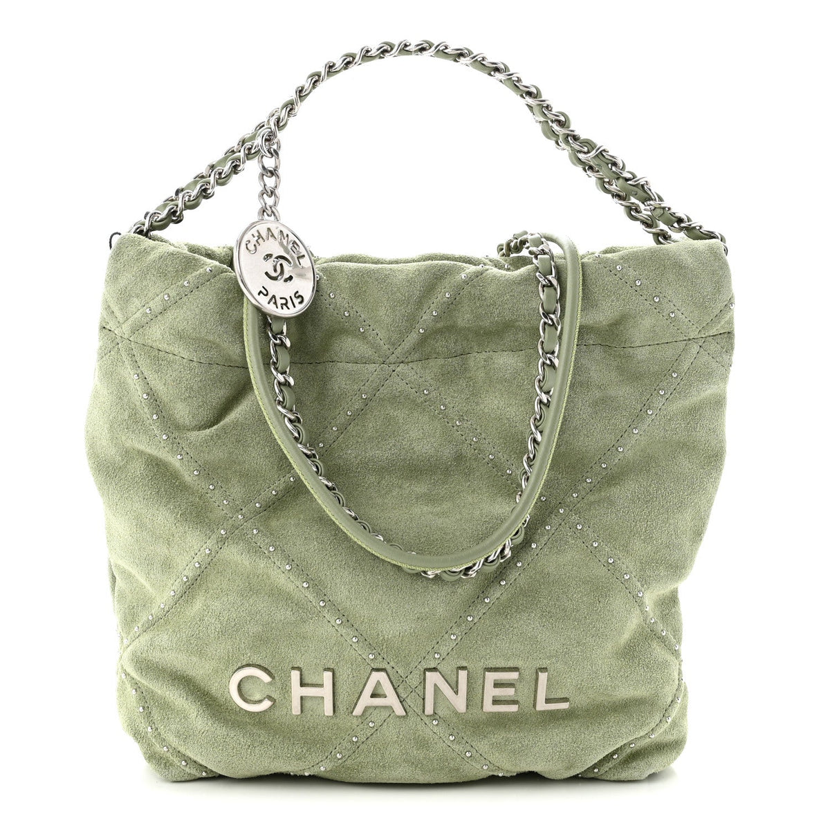 Mini Quilted Suede Handbag - Light Green