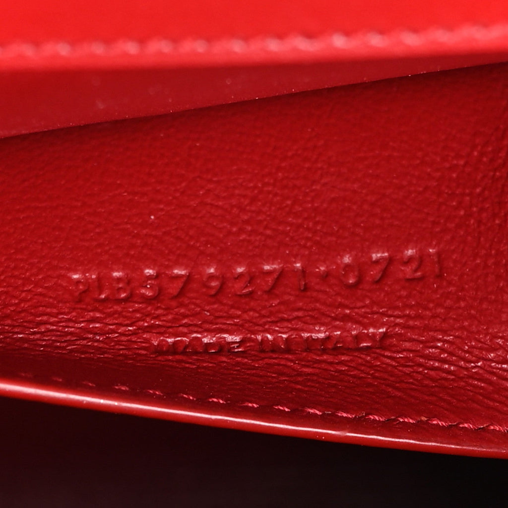 Saint Laurent Smooth Calfskin Manhattan Shoulder Bag Rouge Eros