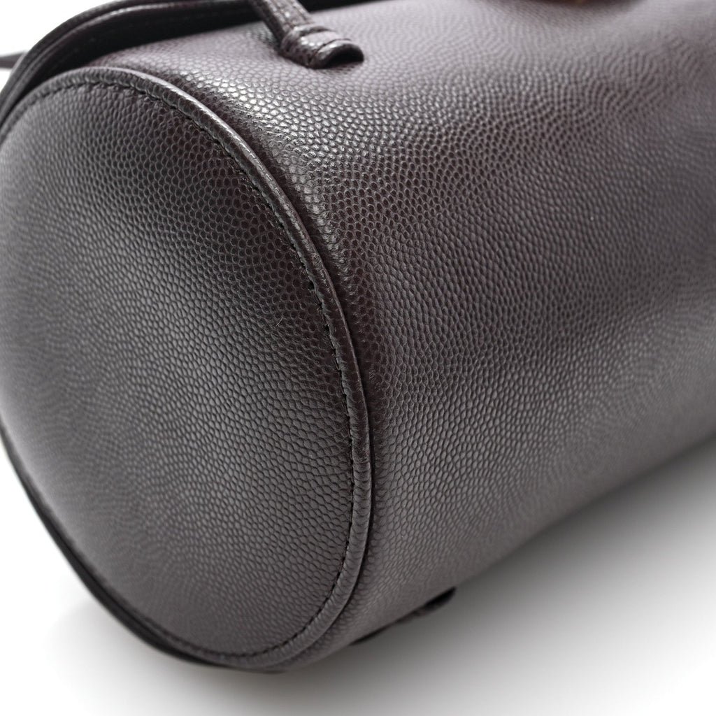 Chanel Shiny Caviar Preppy Coco Small Bowling Bag Black