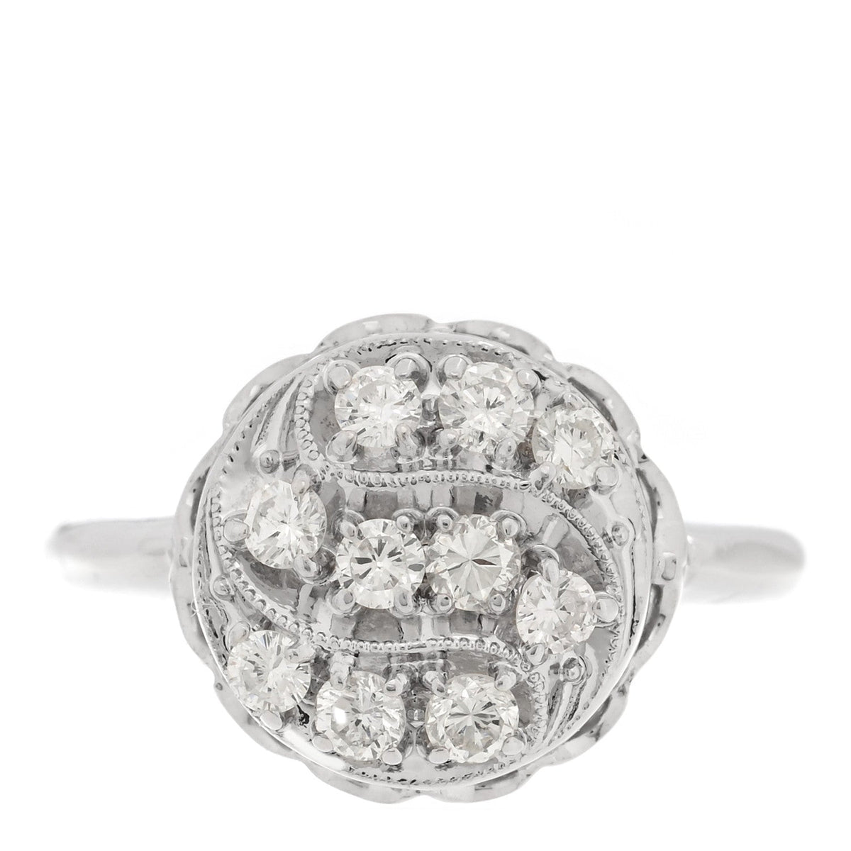 Parker & West by FASHIONPHILE14K White Gold Diamond .40ctw Round Cocktail Ring 53 6.5
